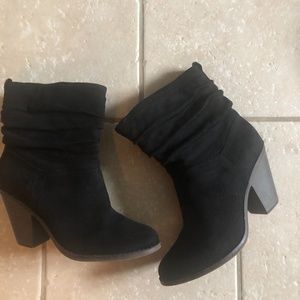 Black suede boots